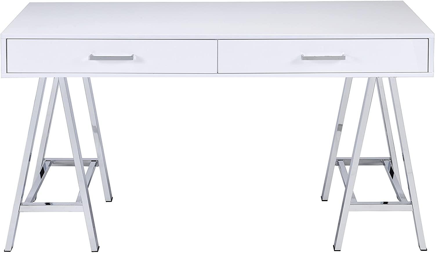 

    
Contemporary White High Gloss & Chrome Vanity Desk by Acme AC00901 Coleen

