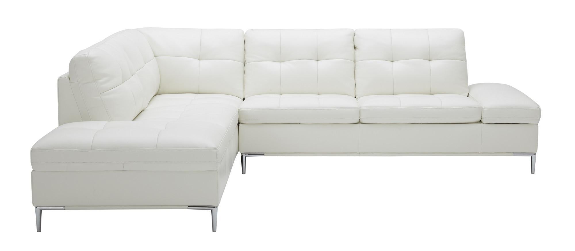 

    
Contemporary White Italian Premium Leather Sectional LHF Chaise J&M Leonardo
