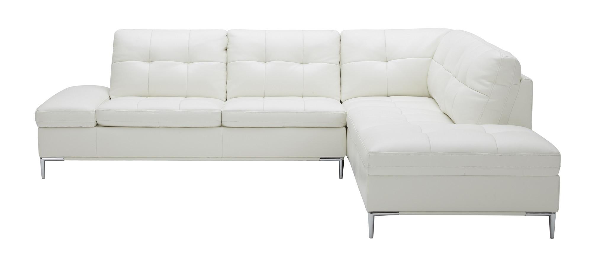 

    
Contemporary White Italian Premium Leather Sectional RHF Chaise J&M Leonardo
