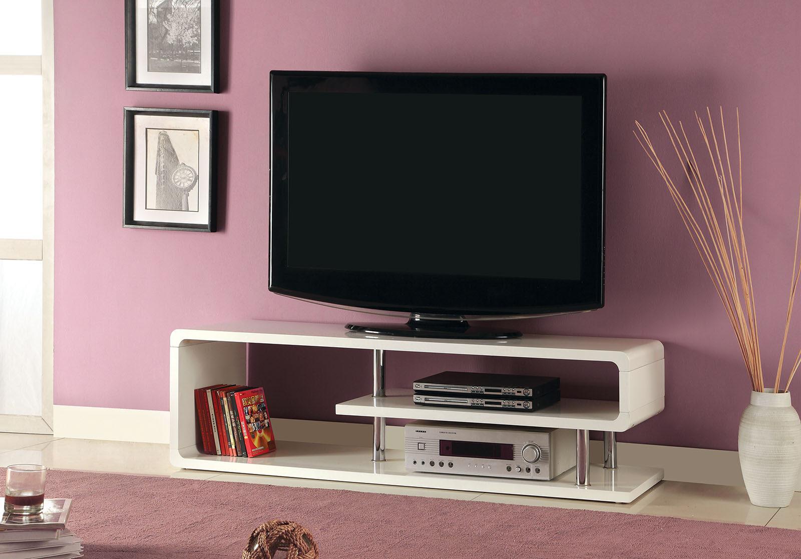 

    
Contemporary White Lacquer & Wood TV Console Furniture of America CM5057-TV Ninove
