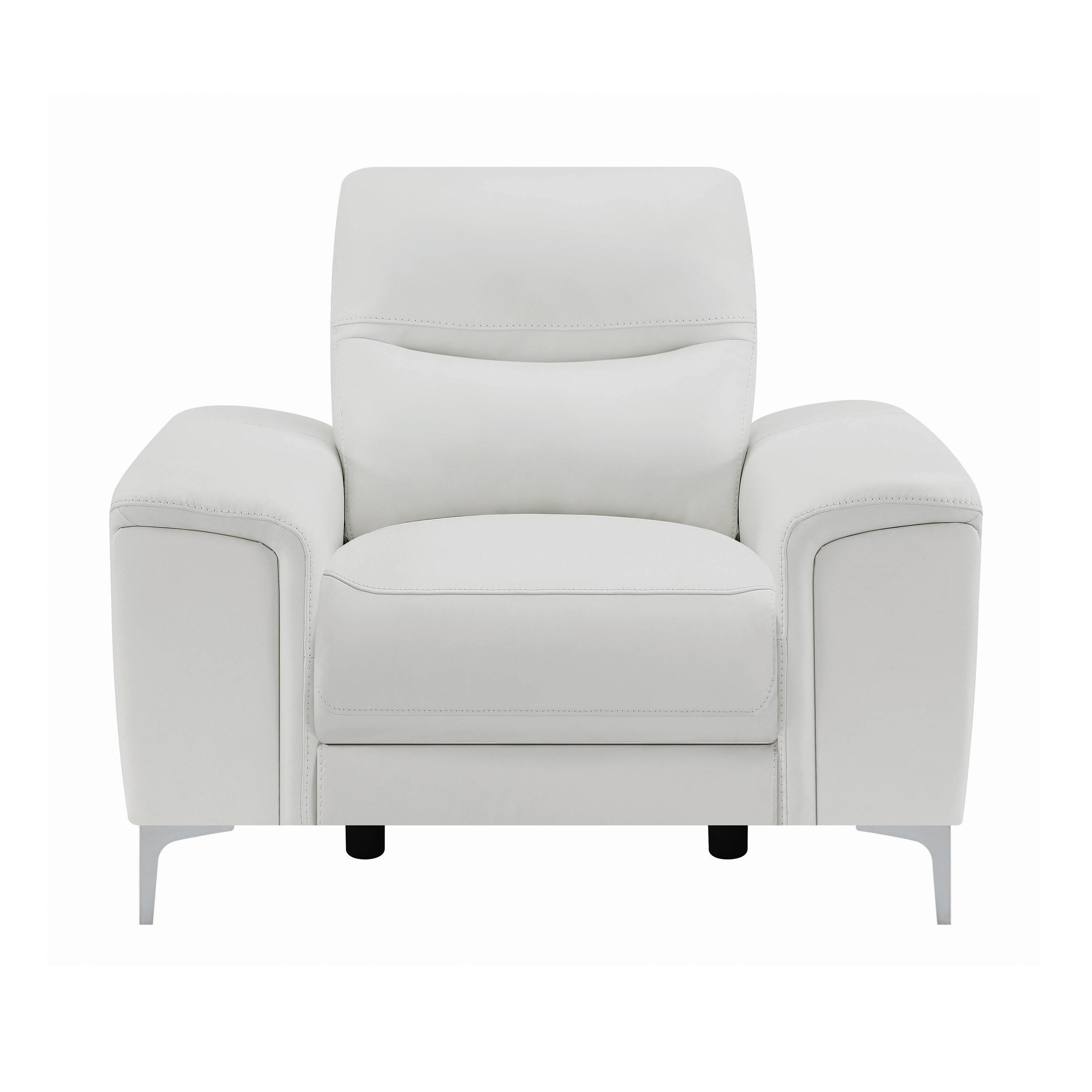 Contemporary Power recliner 603396P Largo 603396P in White Leather