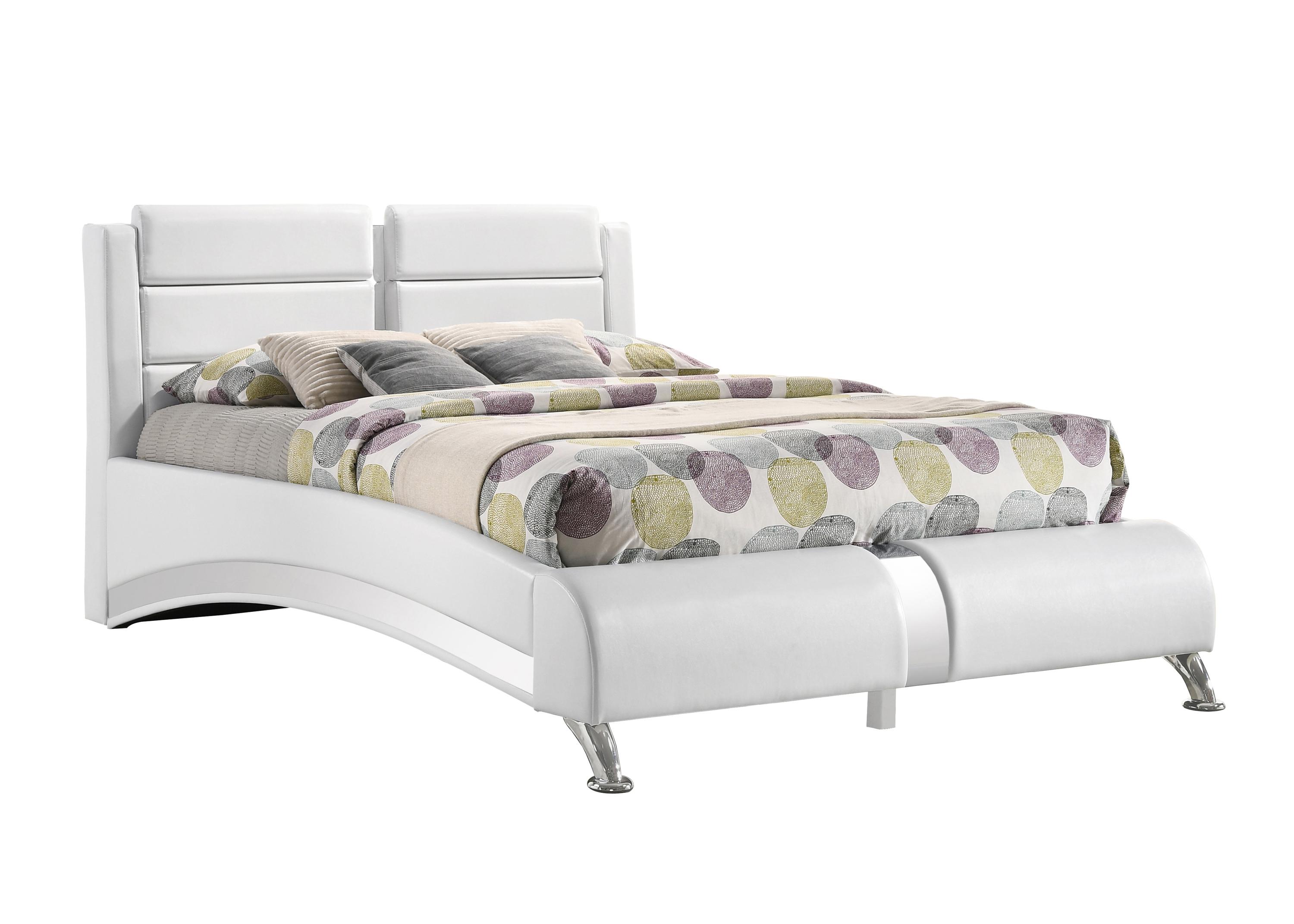 Contemporary Bed 300345F Jeremaine 300345F in White Leatherette