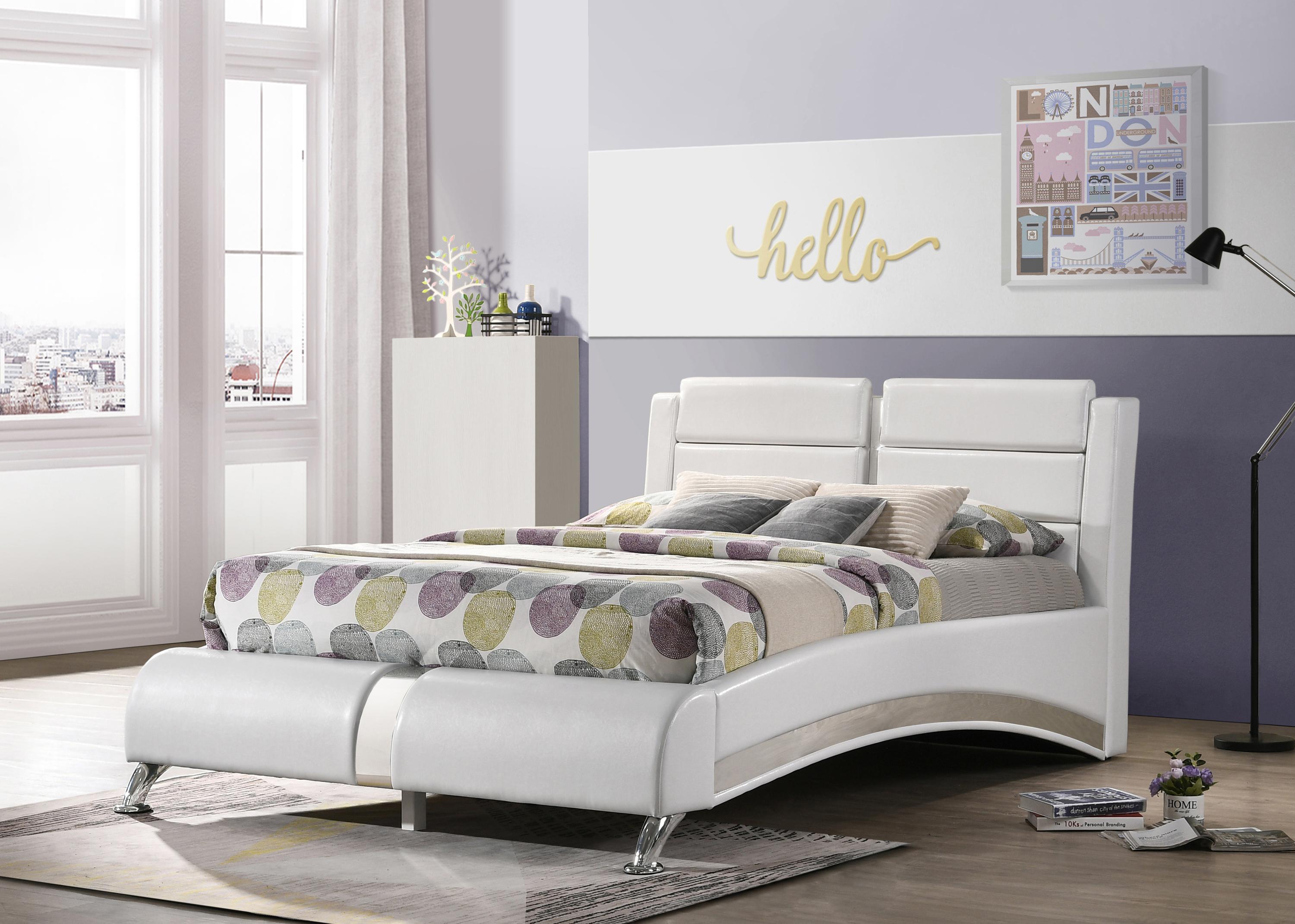 

    
 Shop  Contemporary White Leatherette Full Bedroom Set 6pcs Coaster 300345F-S6 Jeremaine
