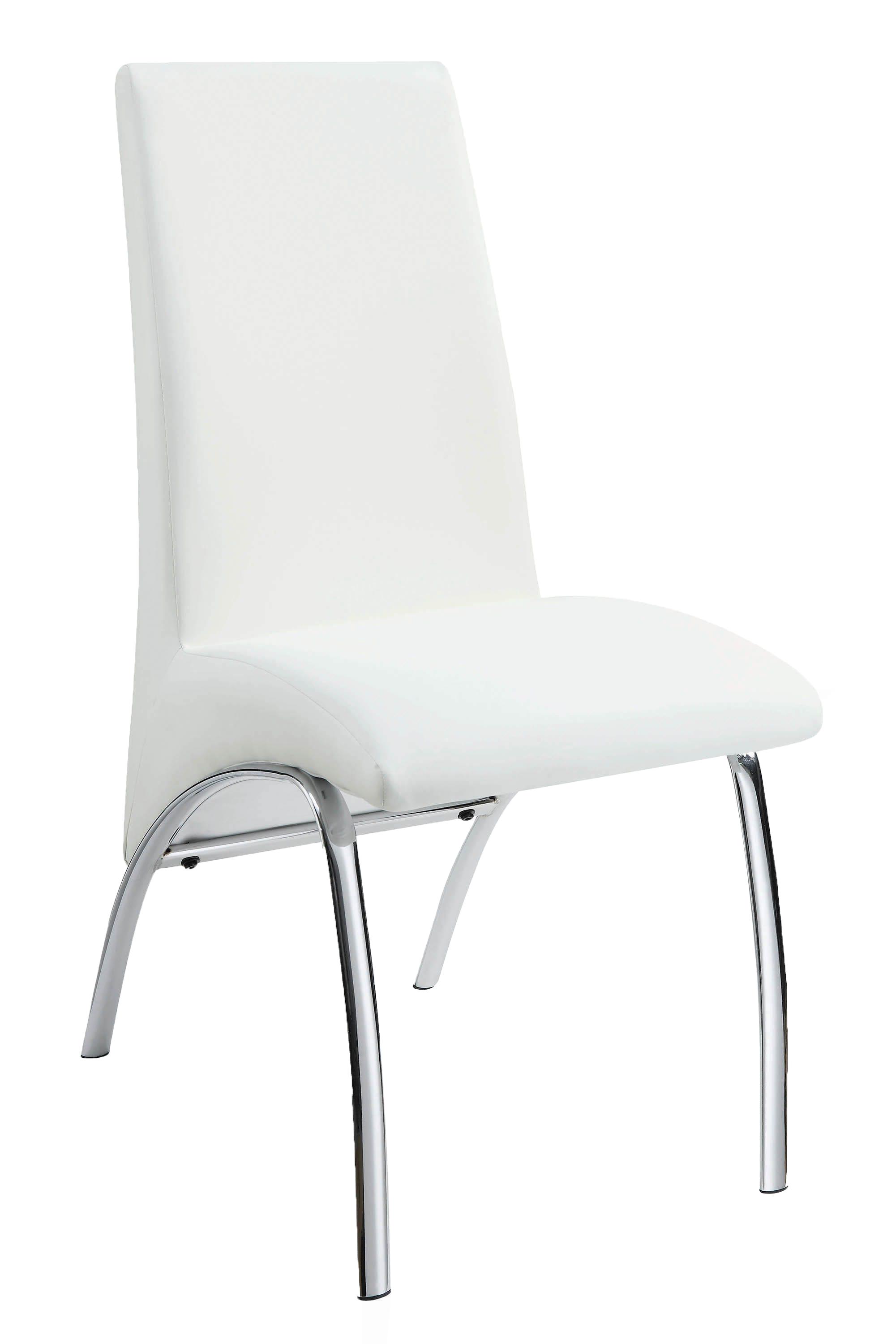 

    
Contemporary White Leatherette Side Chair Set 2pcs Coaster 121572 Beckham
