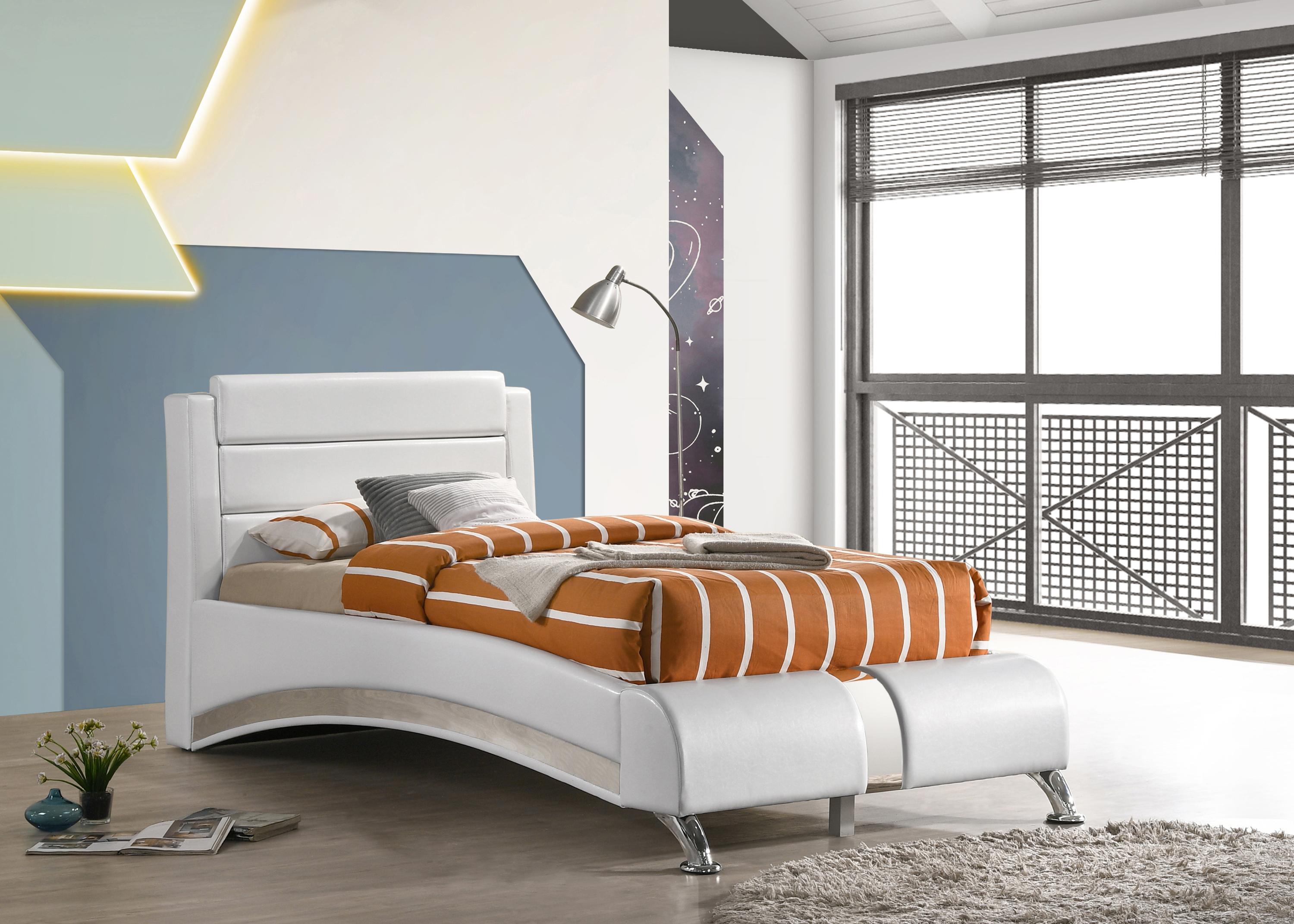 

    
Contemporary White Leatherette Twin Bedroom Set 3pcs Coaster 300345T-S3 Jeremaine
