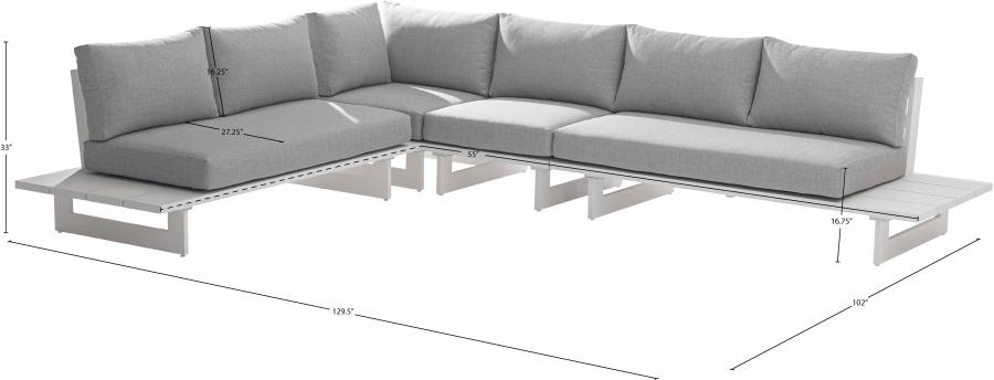 

    
Meridian Furniture Maldives Patio Modular Sectional Sec1A 337Grey-Sec1A Patio Modular Sectional Light Grey/White 337Grey-Sec1A
