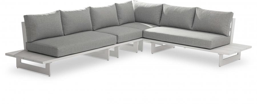 

    
Contemporary White/Light Grey Aluminium Patio Modular Sectional Sec1A Meridian Furniture Maldives 337Grey-Sec1A
