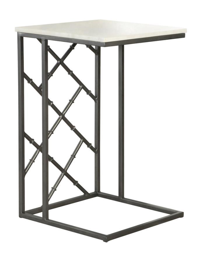 

    
Contemporary White Marble & Metal Accent Table Coaster 936025
