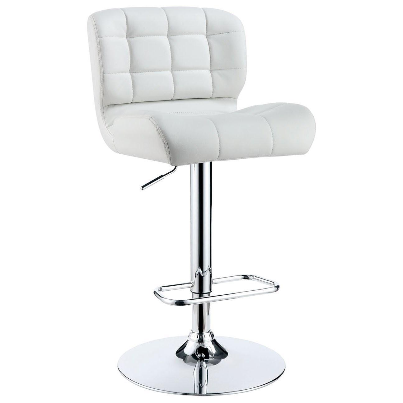 Contemporary Bar Chair CM-BR6152WH Kori CM-BR6462GY in White Leatherette