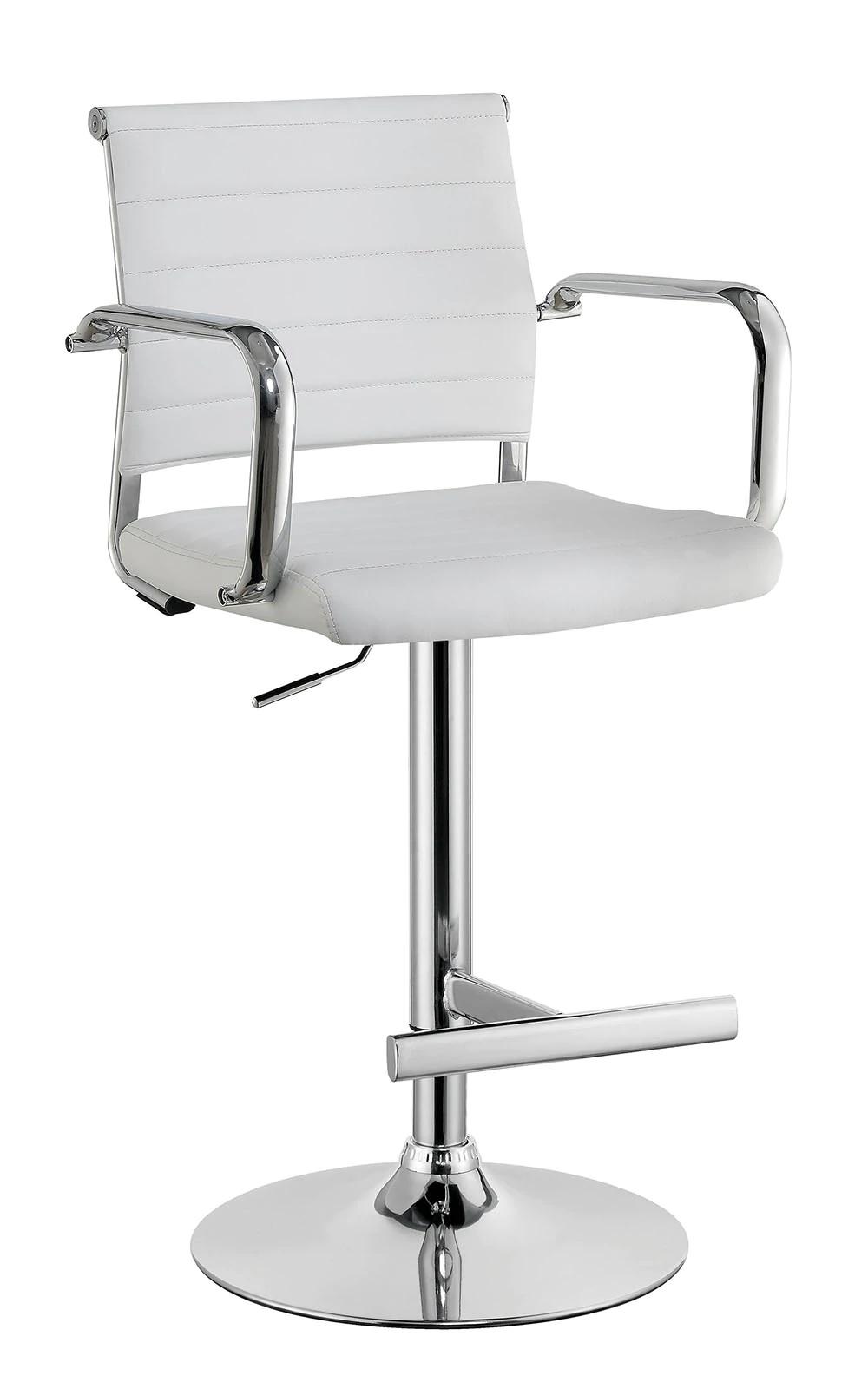 Contemporary Bar Stool CM-BR6463WH Sedona CM-BR6463WH in White Leatherette