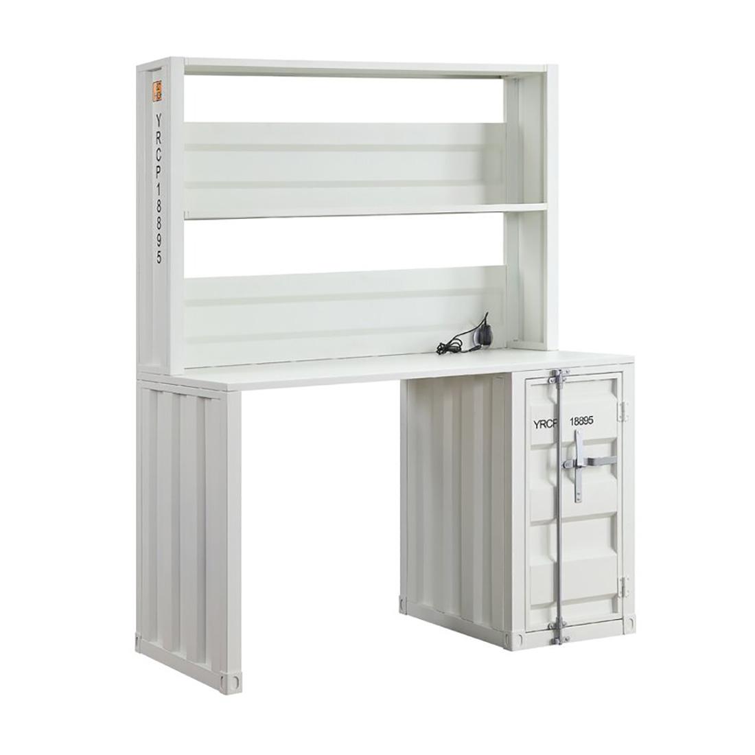 

    
Contemporary White Metal Cargo Desk & Hutch by Acme Cargo 37887
