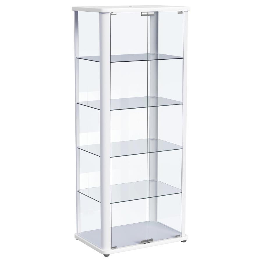 Contemporary, Modern Curio Cabinet Aero Curio Cabinet 950399-C 950399-C in White 