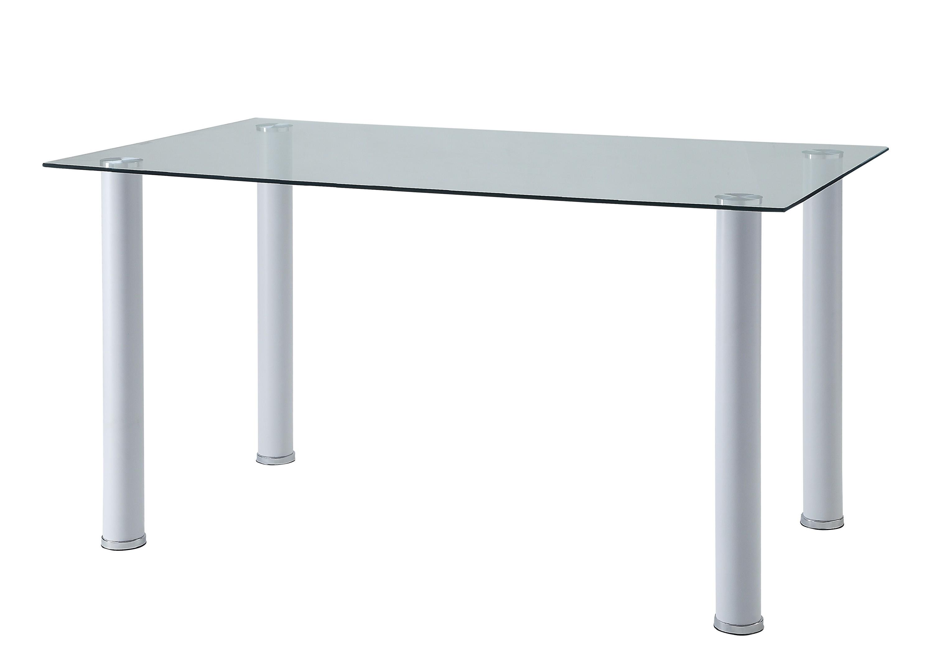 

    
Contemporary White Metal & Glass Dining Table Homelegance 5538W* Florian
