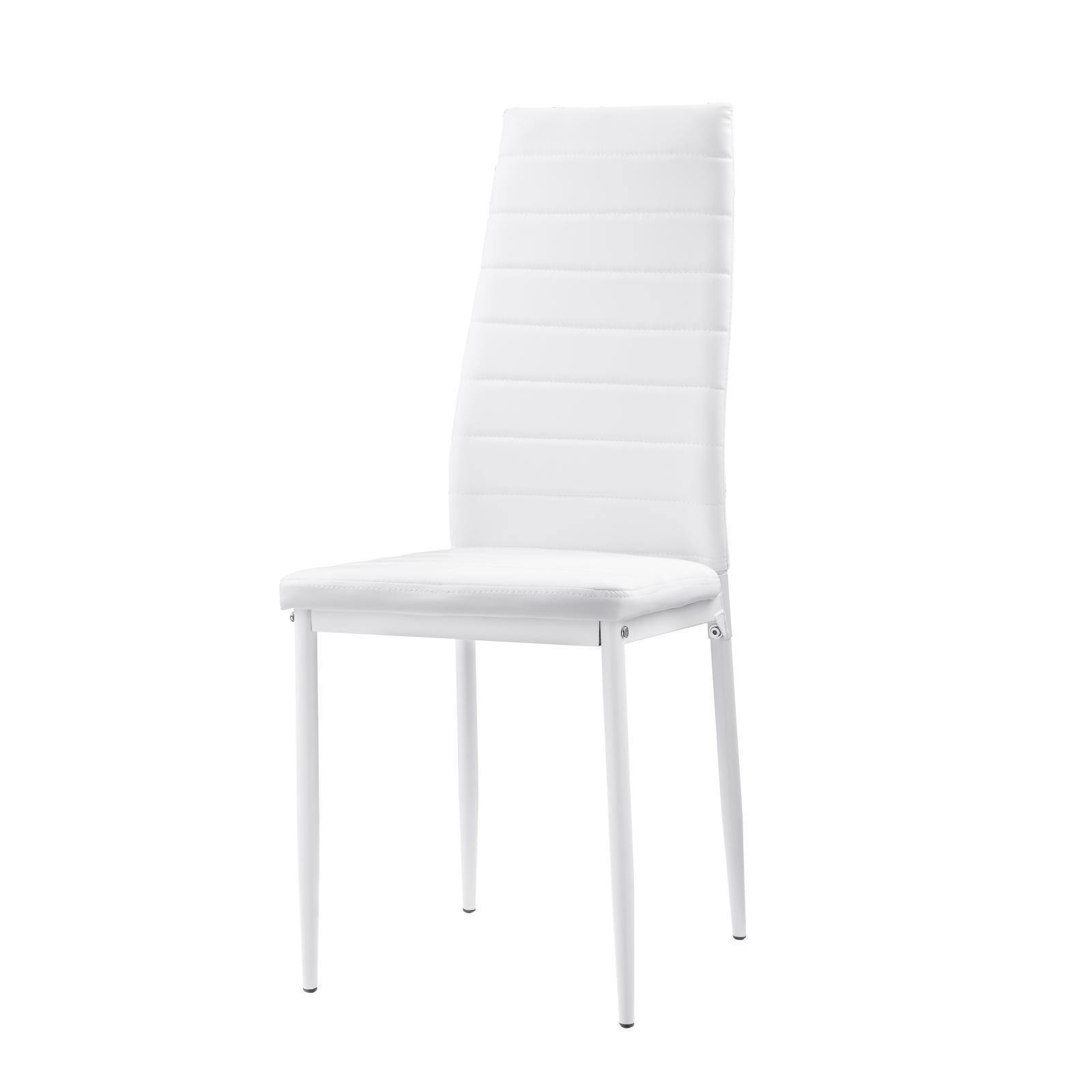 Contemporary Side Chair Set 5538WS Florian 5538WS in White Faux Leather