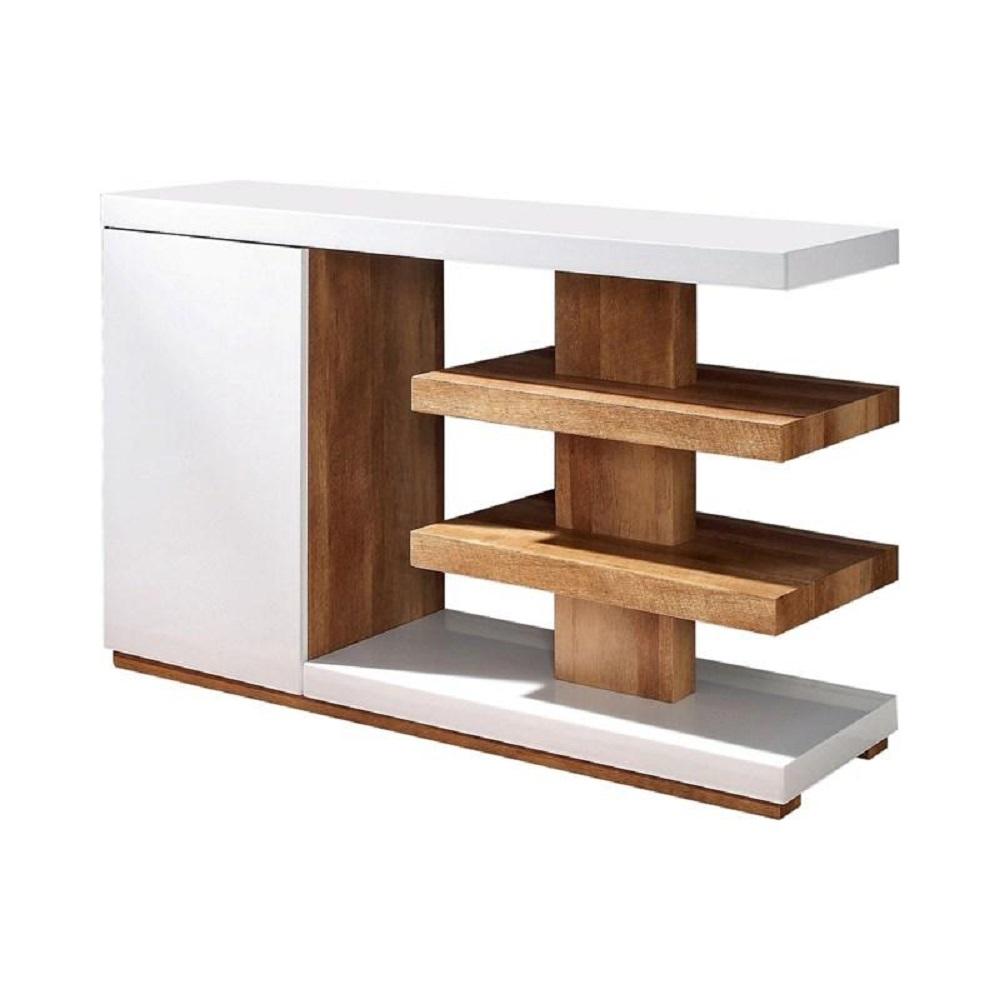 

    
Contemporary White & Natural Tone Solid Wood Sofa Table Furniture of America FOA4495S Moa
