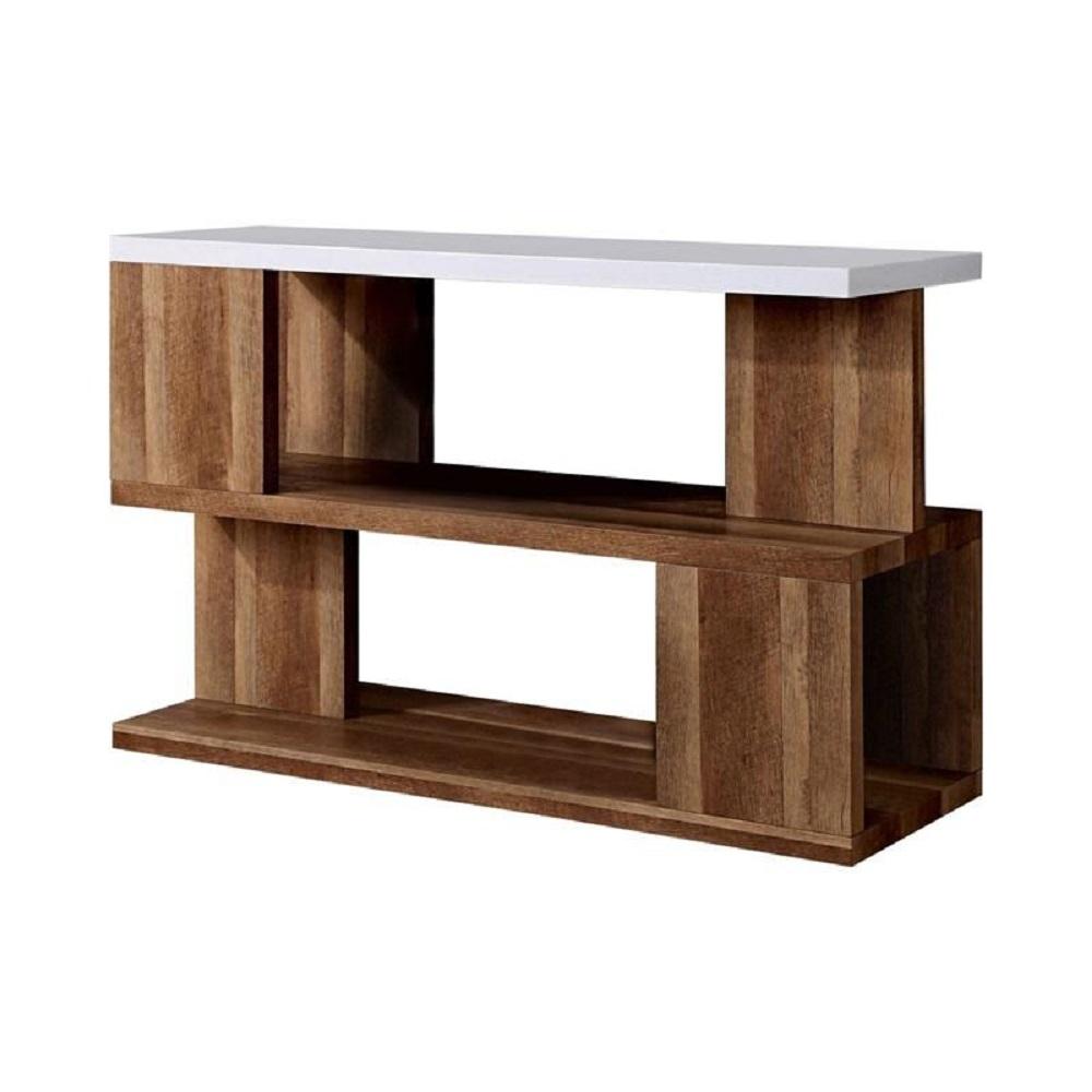 

    
Contemporary White & Natural Tone Solid Wood Sofa Table Furniture of America FOA4496S Majken
