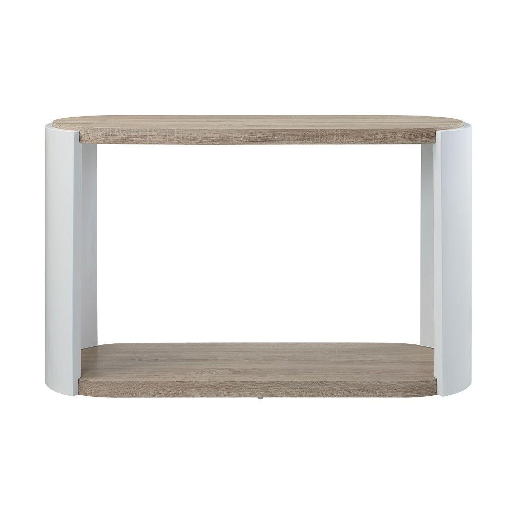 

    
Acme Furniture Zoma Console Table LV02416-C Console Table Oak/White LV02416-C

