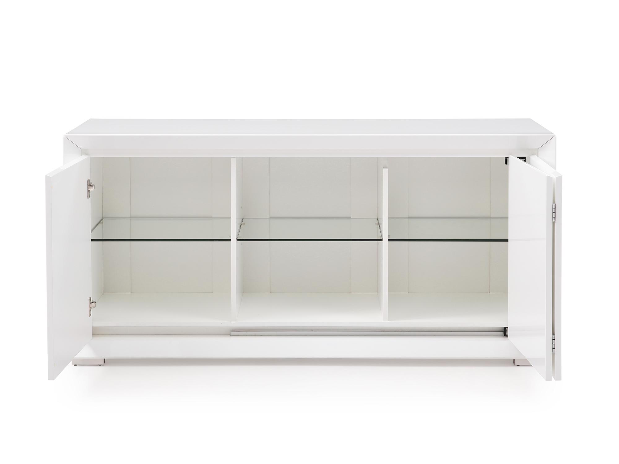 

    
Contemporary White Solid Wood Buffet WhiteLine SB1613-WHT Norbury
