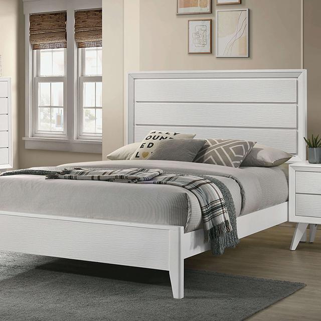 Contemporary Panel Bed Dortmund California King Panel Bed CM7465WH-CK CM7465WH-CK in White 