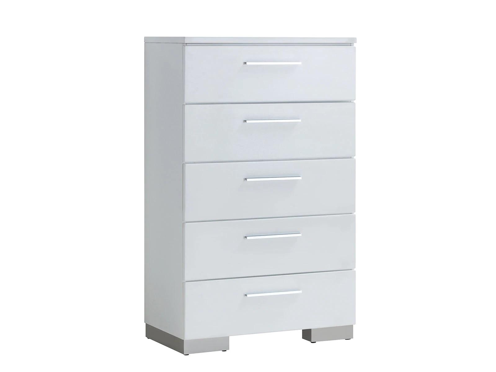 

    
Contemporary White Solid Wood Chest Furniture of America CM7550C Christie

