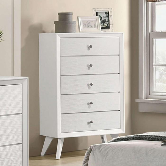 

    
Contemporary White Solid Wood Chest Furniture of America Dortmund CM7465WH-C
