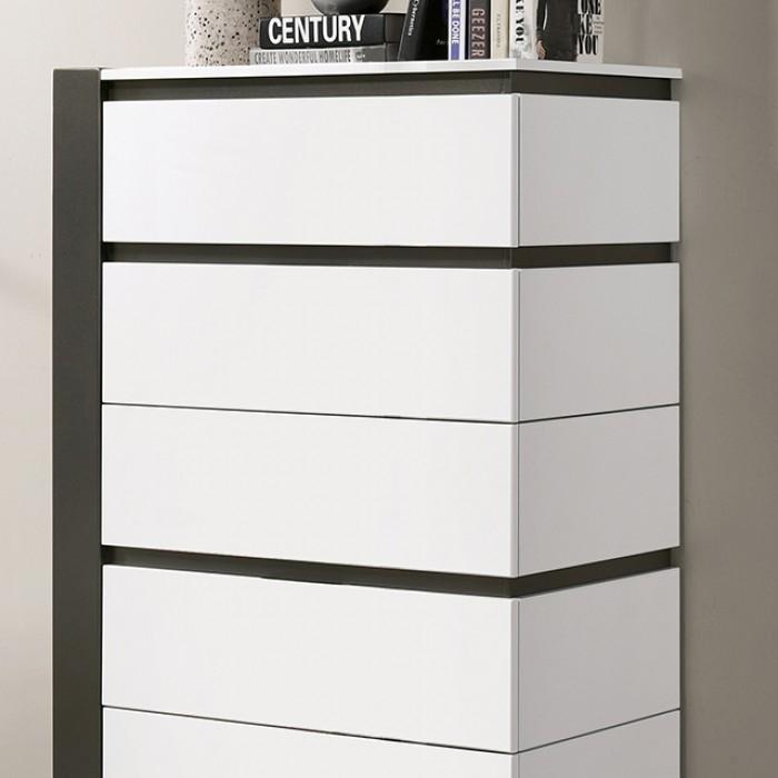 

    
Contemporary White Solid Wood Chest Furniture of America FOA7225WH-C Birsfelden
