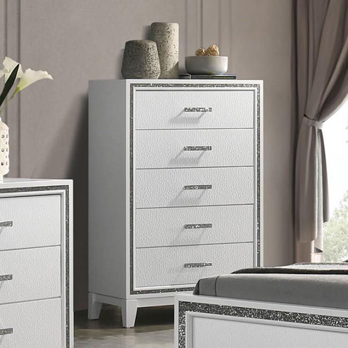 

    
Contemporary White Solid Wood Chest Furniture of America Lucida FM7203WH-C

