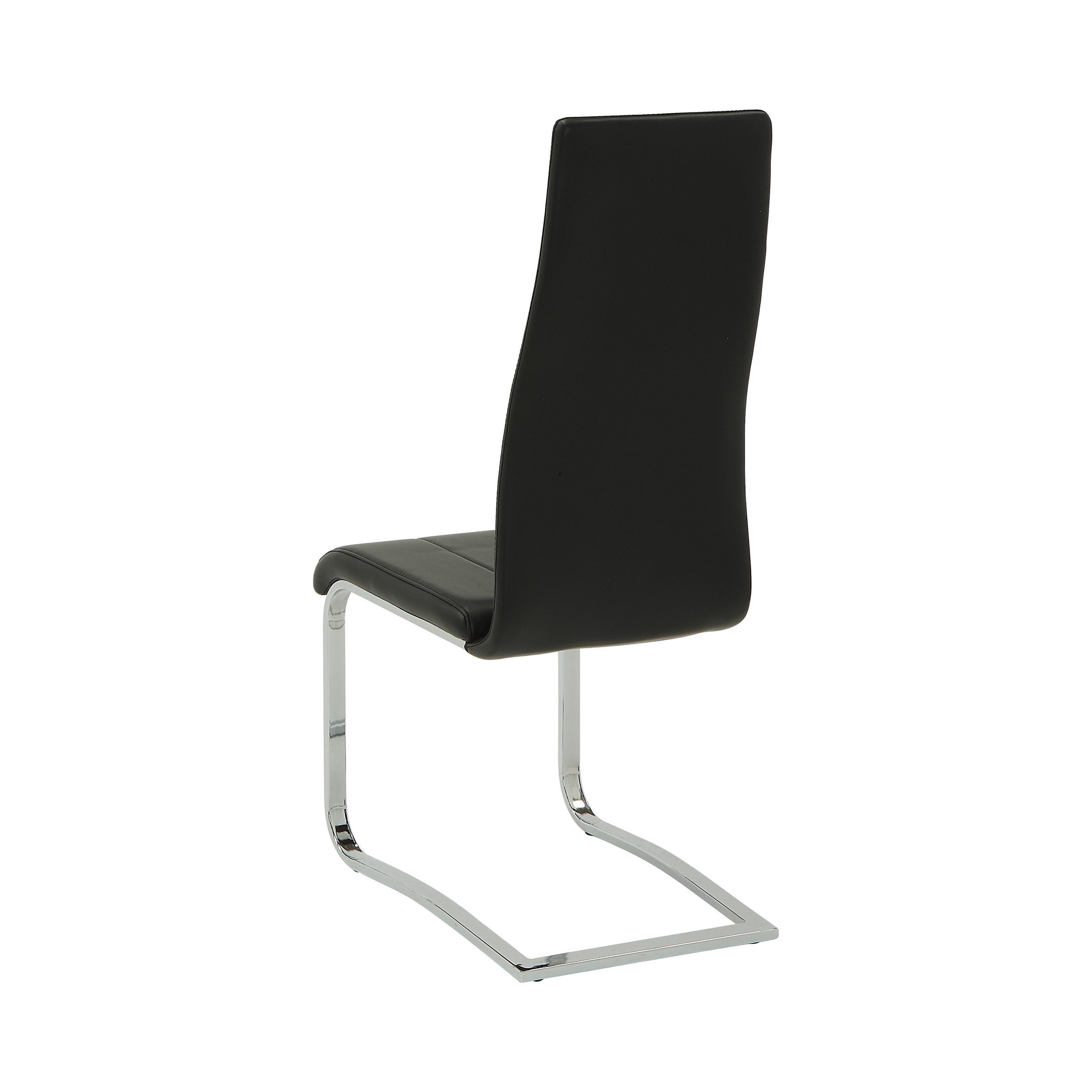 

    
Contemporary Black Leatherette Dining Chair Set 4pcs Coaster 100515BLK Anges

