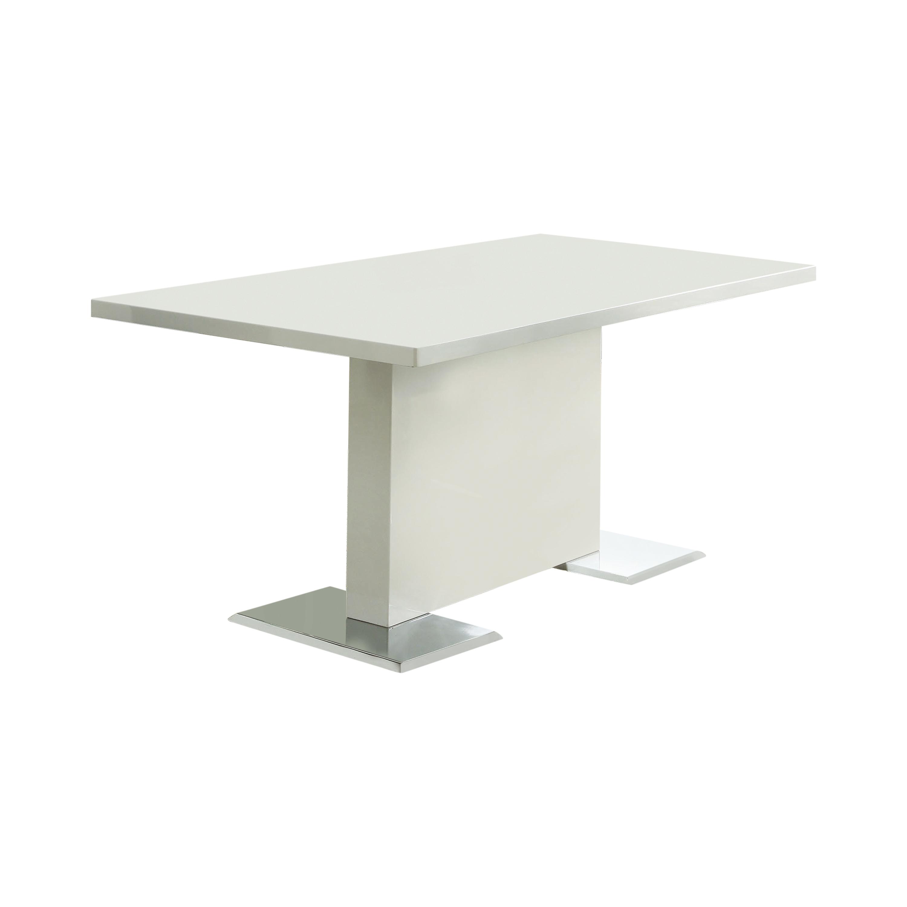 Contemporary Dining Table 102310 Anges 102310 in White 