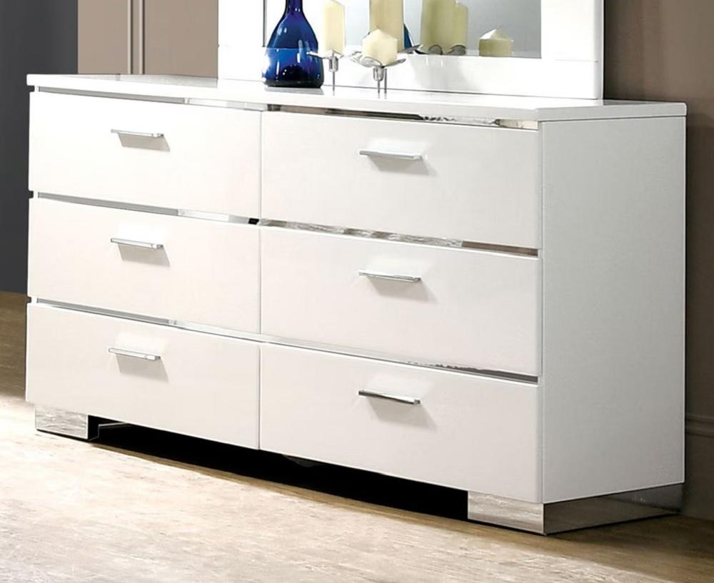 

    
Contemporary White Solid Wood Dresser Furniture of America CM7049WH-D Carlie
