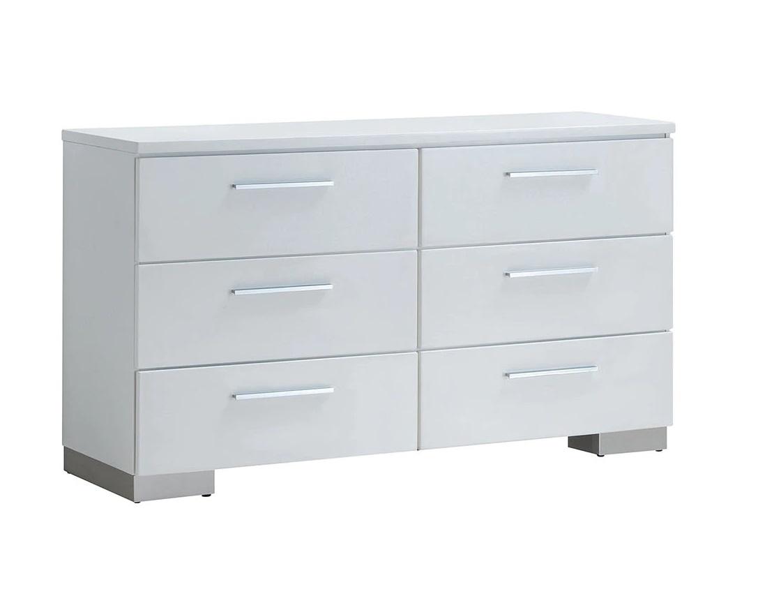 

    
Contemporary White Solid Wood Dresser Furniture of America CM7550D Christie
