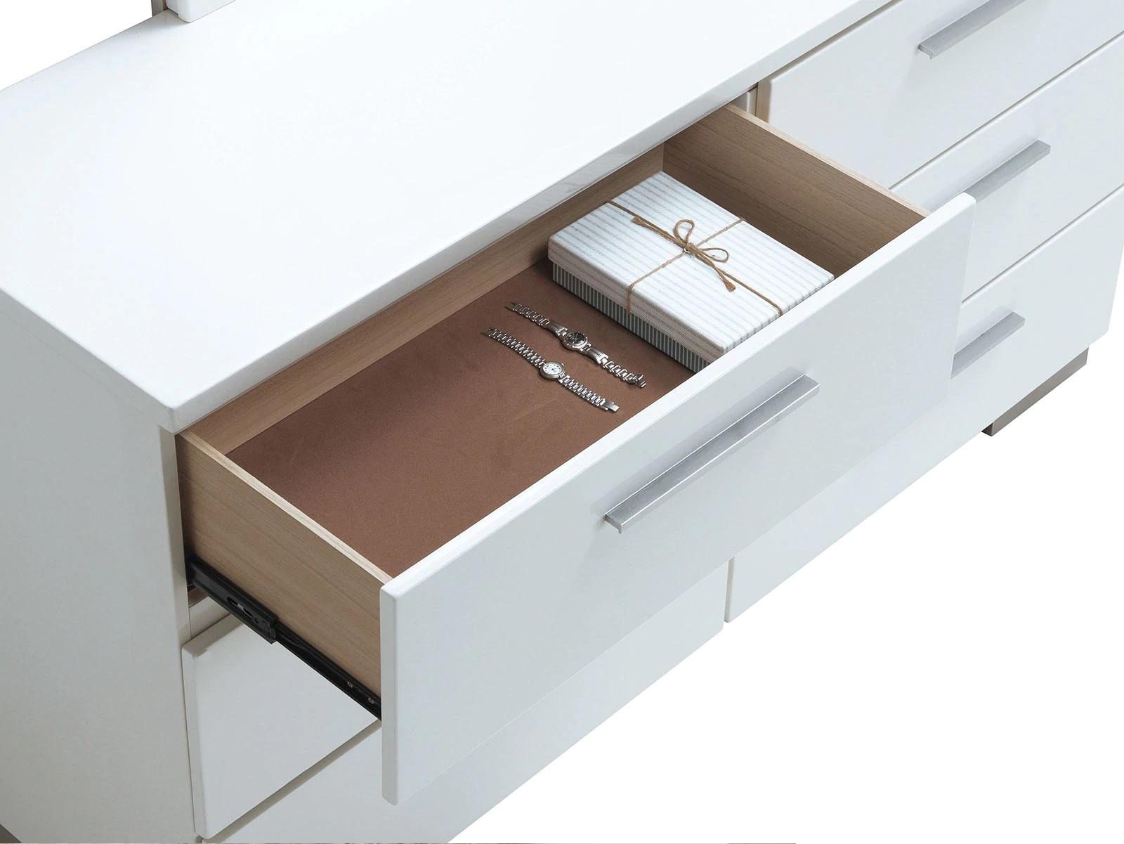 

    
Contemporary White Solid Wood Dresser w/Mirror Furniture of America CM7550D-M Christie
