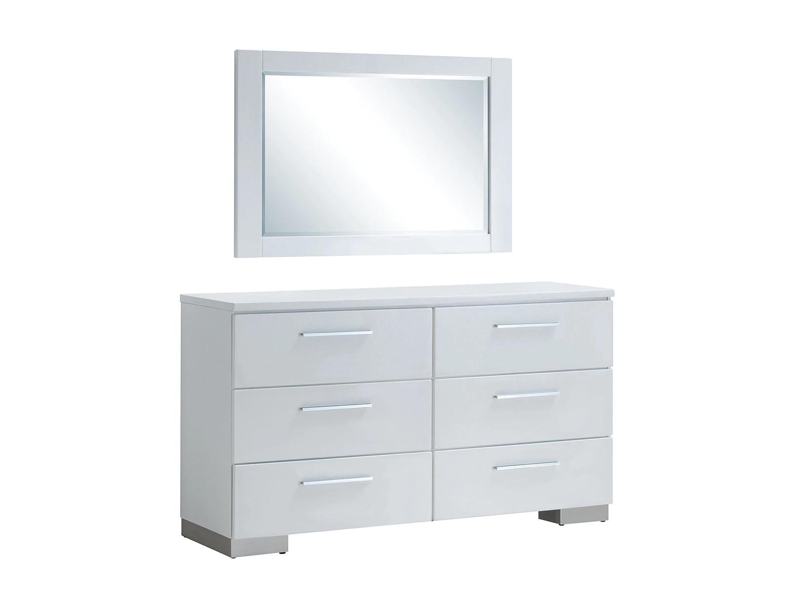 Contemporary Dresser w/Mirror CM7550D-M-2PC Christie CM7550D-M-2PC in White 