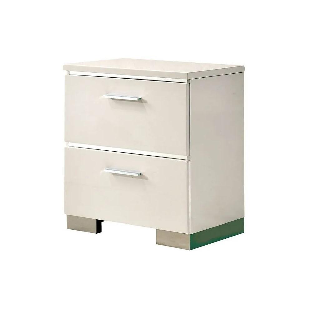 Contemporary Nightstand CM7049WH-N Carlie CM7049WH-N in White 