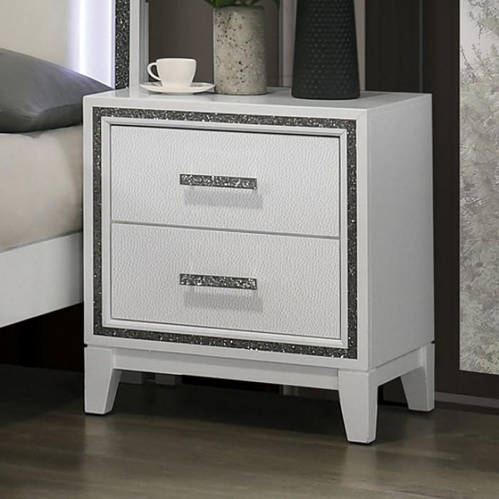 Contemporary Nightstand Lucida Nightstand FM7203WH-N FM7203WH-N in White 