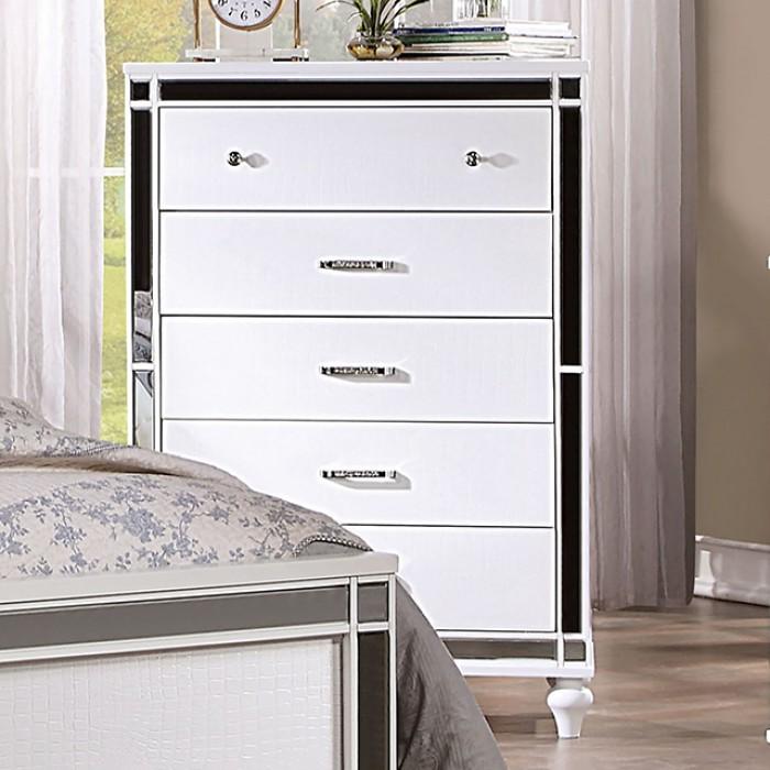 

    
 Photo  Contemporary White Solid Wood Queen Bedroom Set 6pcs Furniture of America CM7977WH Brachium
