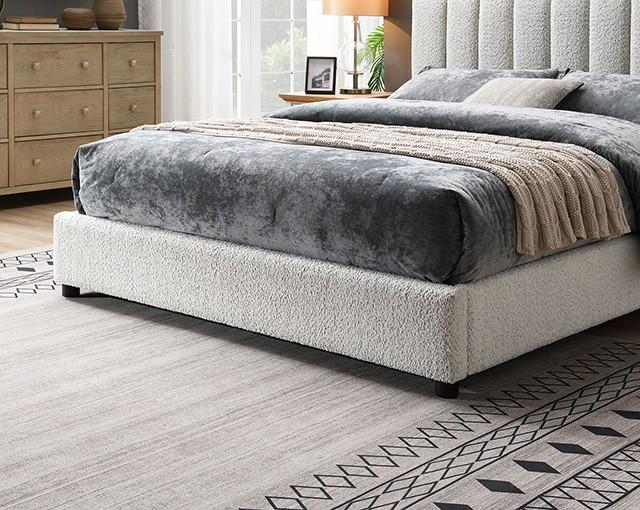 

        
Furniture of America Traverso Queen Platform Bed FM71002WH-Q Platform Bed White Boucle 65199519198491
