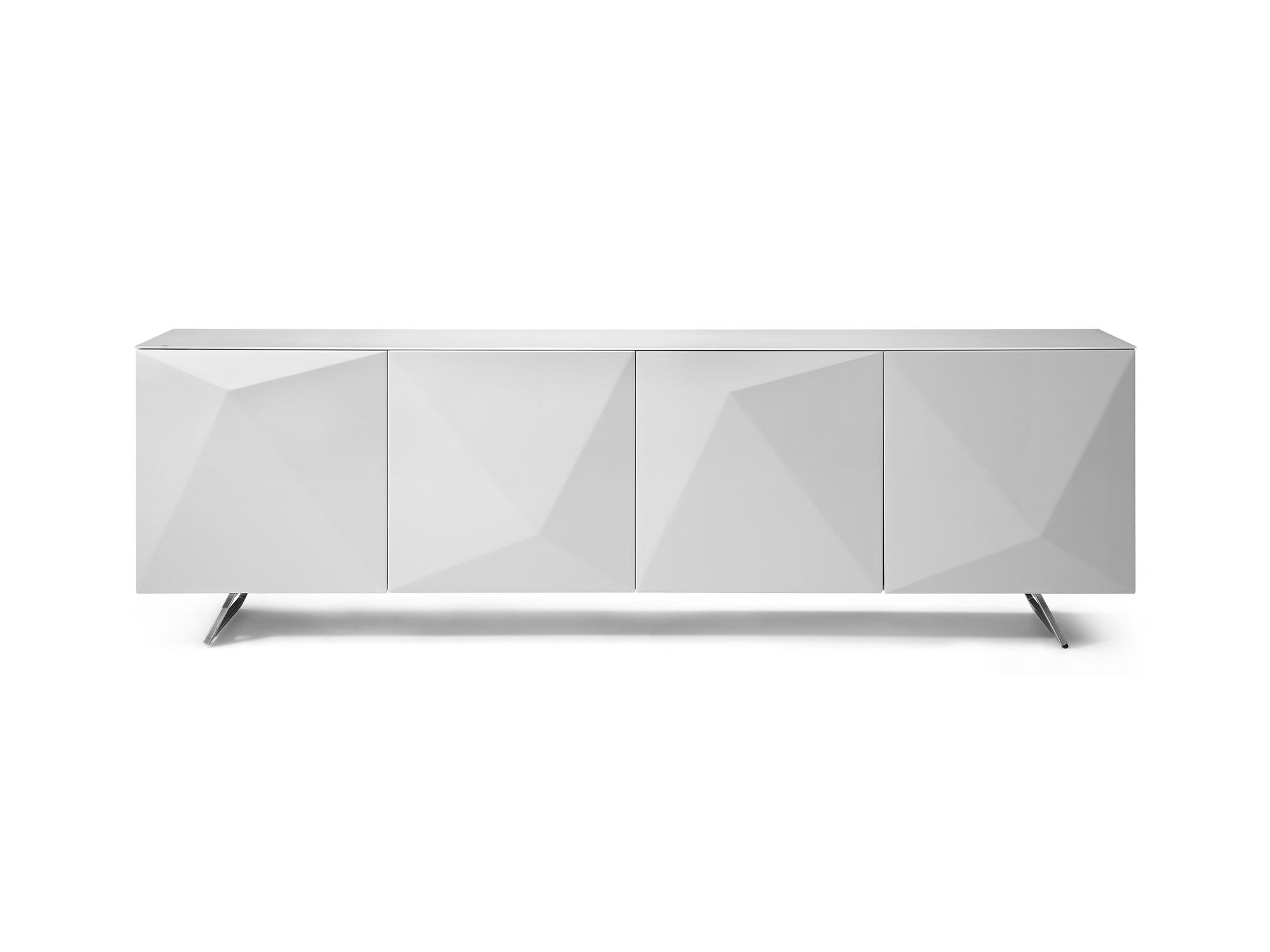 

    
Contemporary White Solid Wood & Tempered Glass Top Buffet WhiteLine SB1193-WHT Samantha
