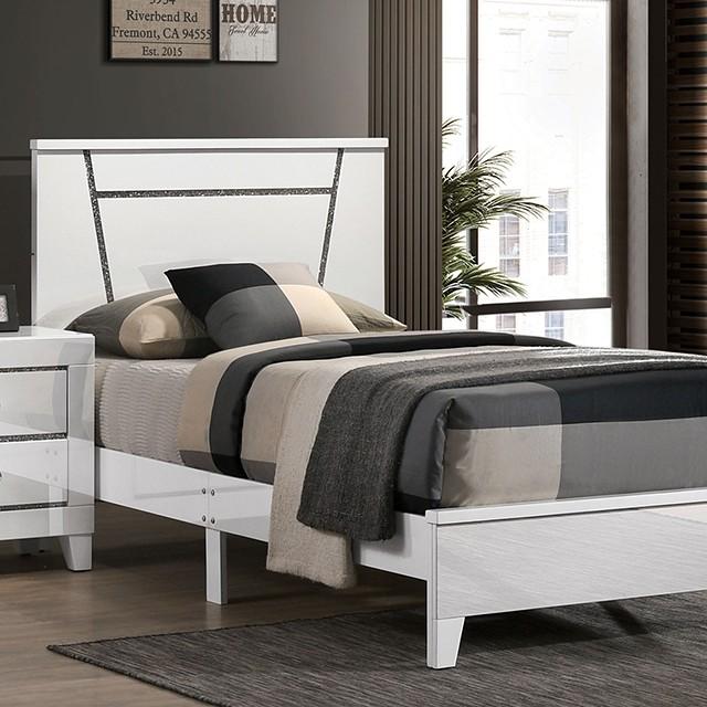 

    
Contemporary White Solid Wood Twin Bed Furniture of America FOA7038WH Magdeburg
