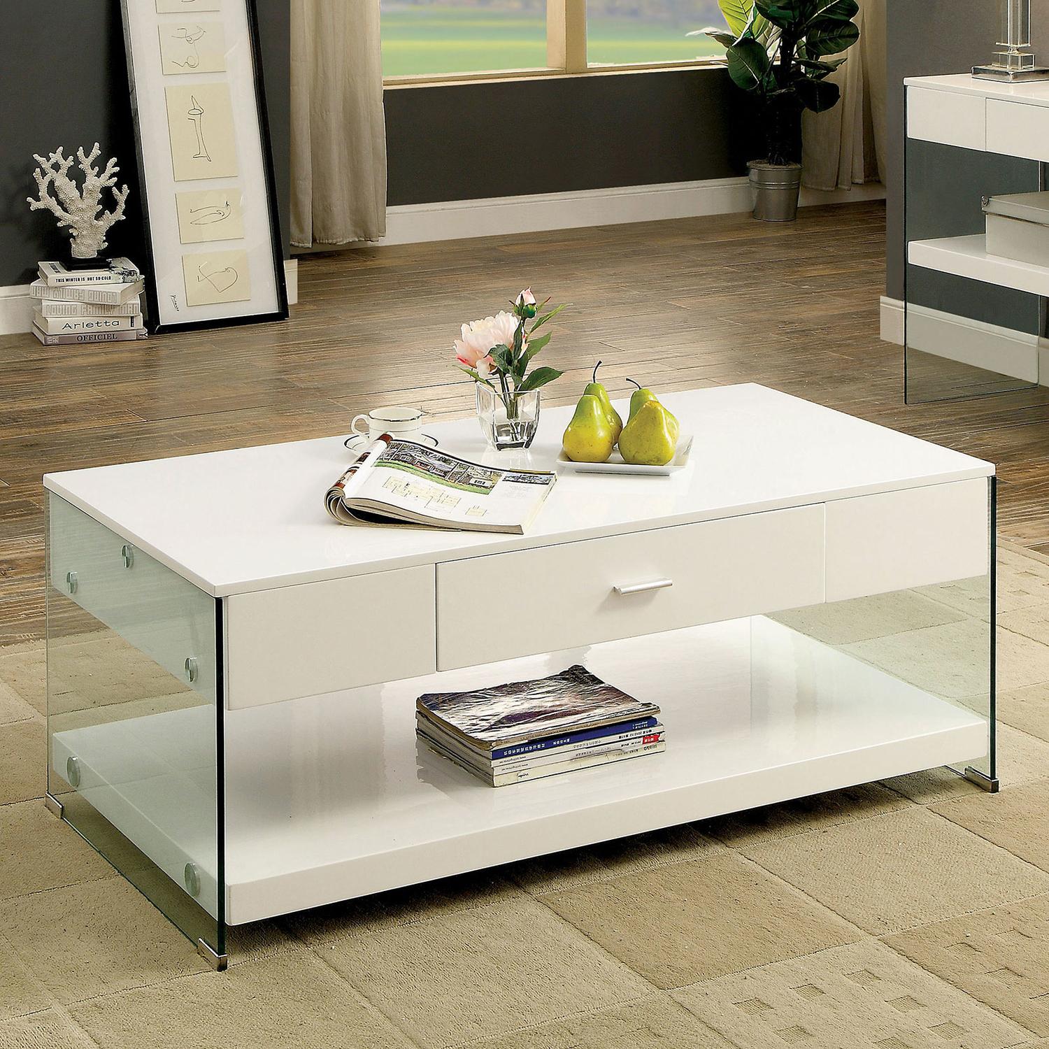 

                    
Furniture of America CM4451WH-C-3PC Raya Coffee Table and 2 End Tables White  Purchase 
