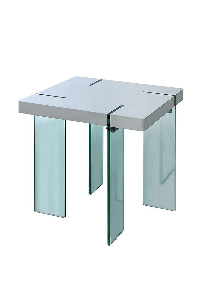 

    
Contemporary White Tempered Glass End Table Furniture of America CM4055E Thorold
