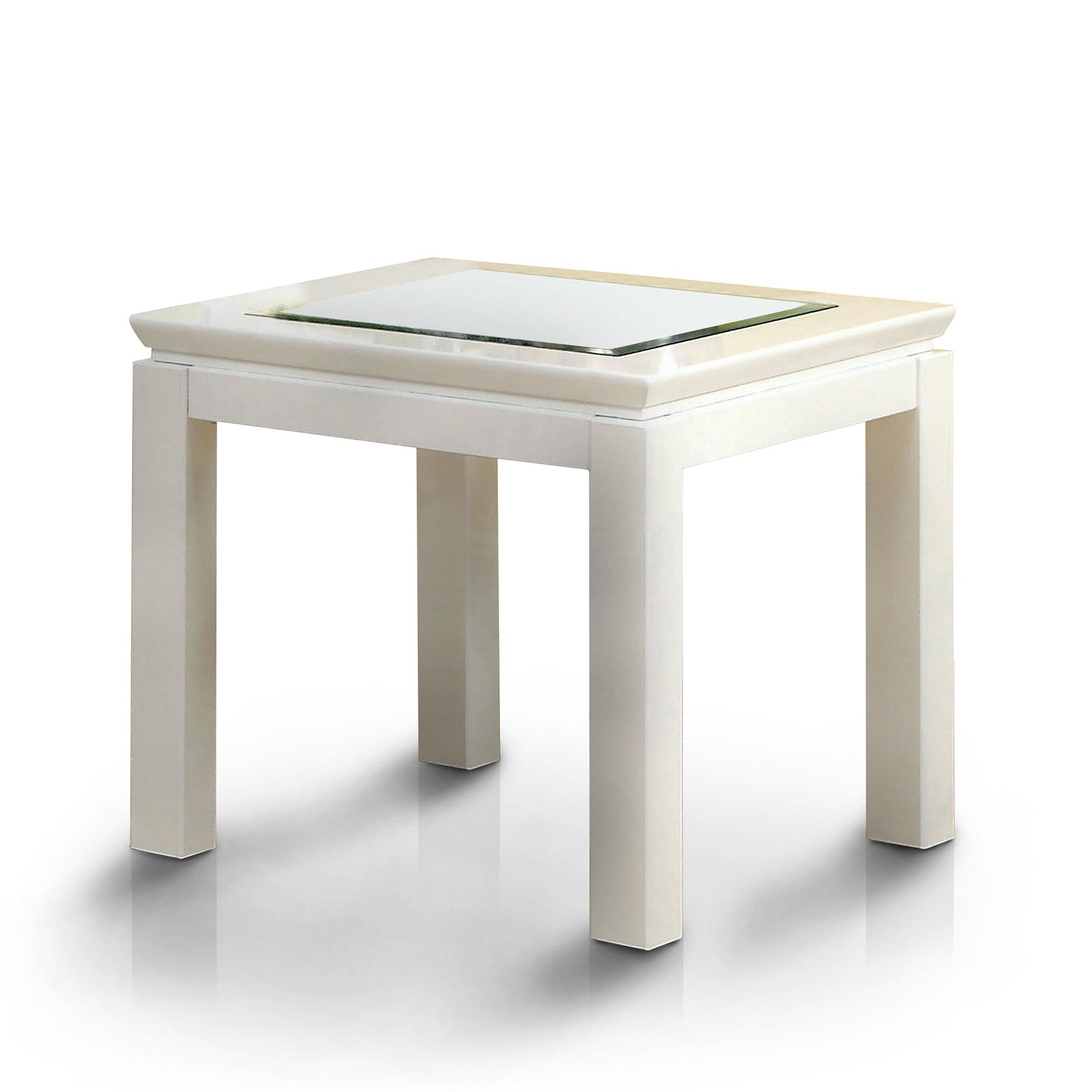 

    
Contemporary White Tempered Glass End Table Furniture of America CM4238WH-E Venta
