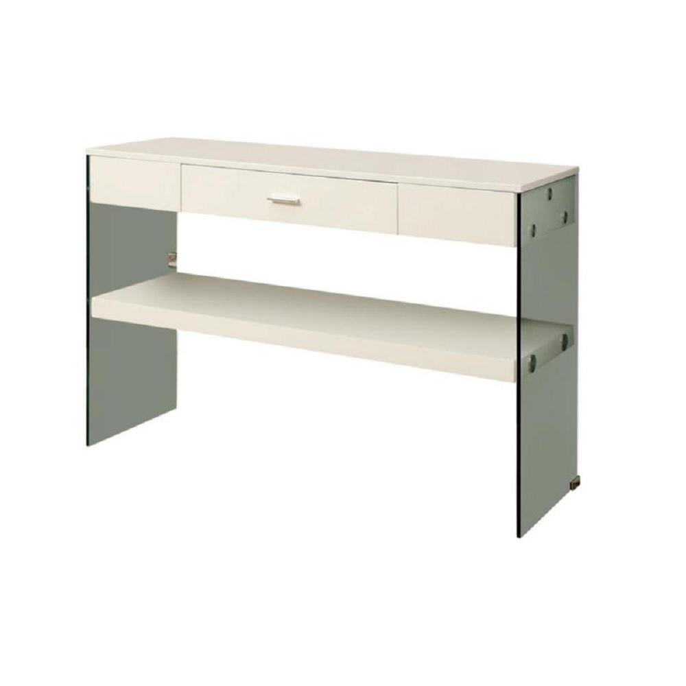 

    
Contemporary White Tempered Glass Sofa Table Furniture of America CM4451WH-S Raya
