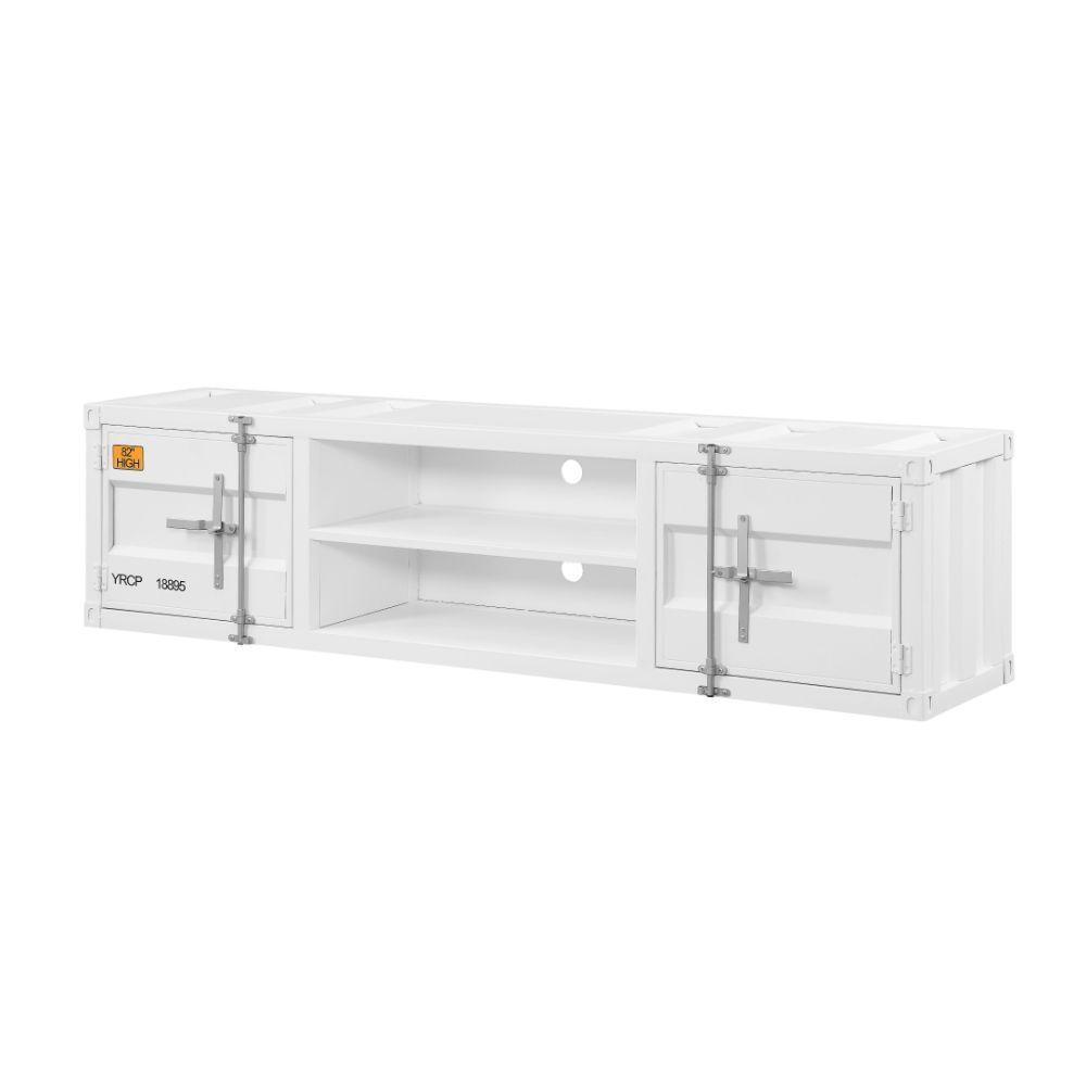 

    
Contemporary White TV Stand + 2 Side Pier by Acme Cargo 91880-3pcs
