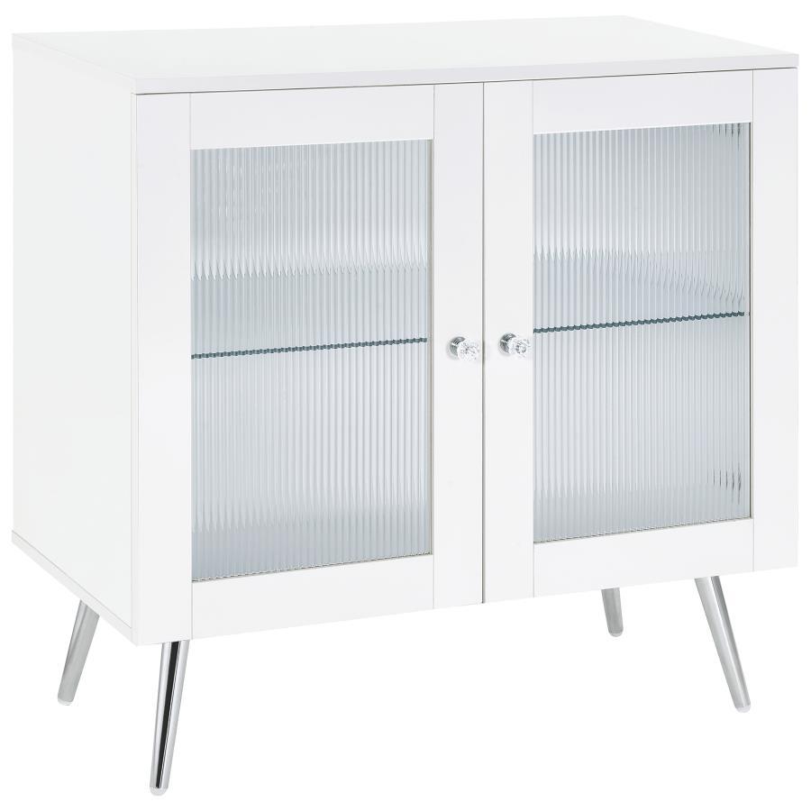 Contemporary, Modern Accent Cabinet Nieta Accent Cabinet 950396-C 950396-C in Chrome, White 