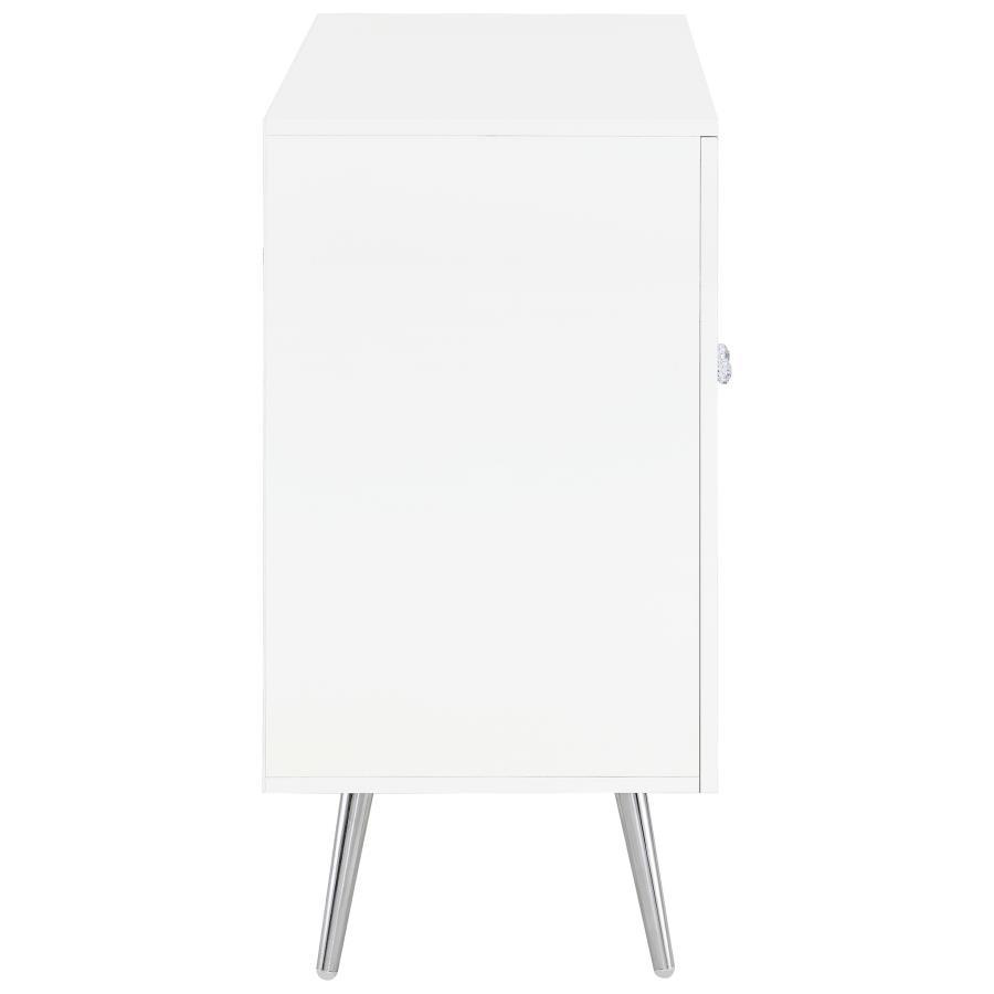 

    
 Shop  Contemporary White Wood Accent Cabinet Coaster Nieta 950396

