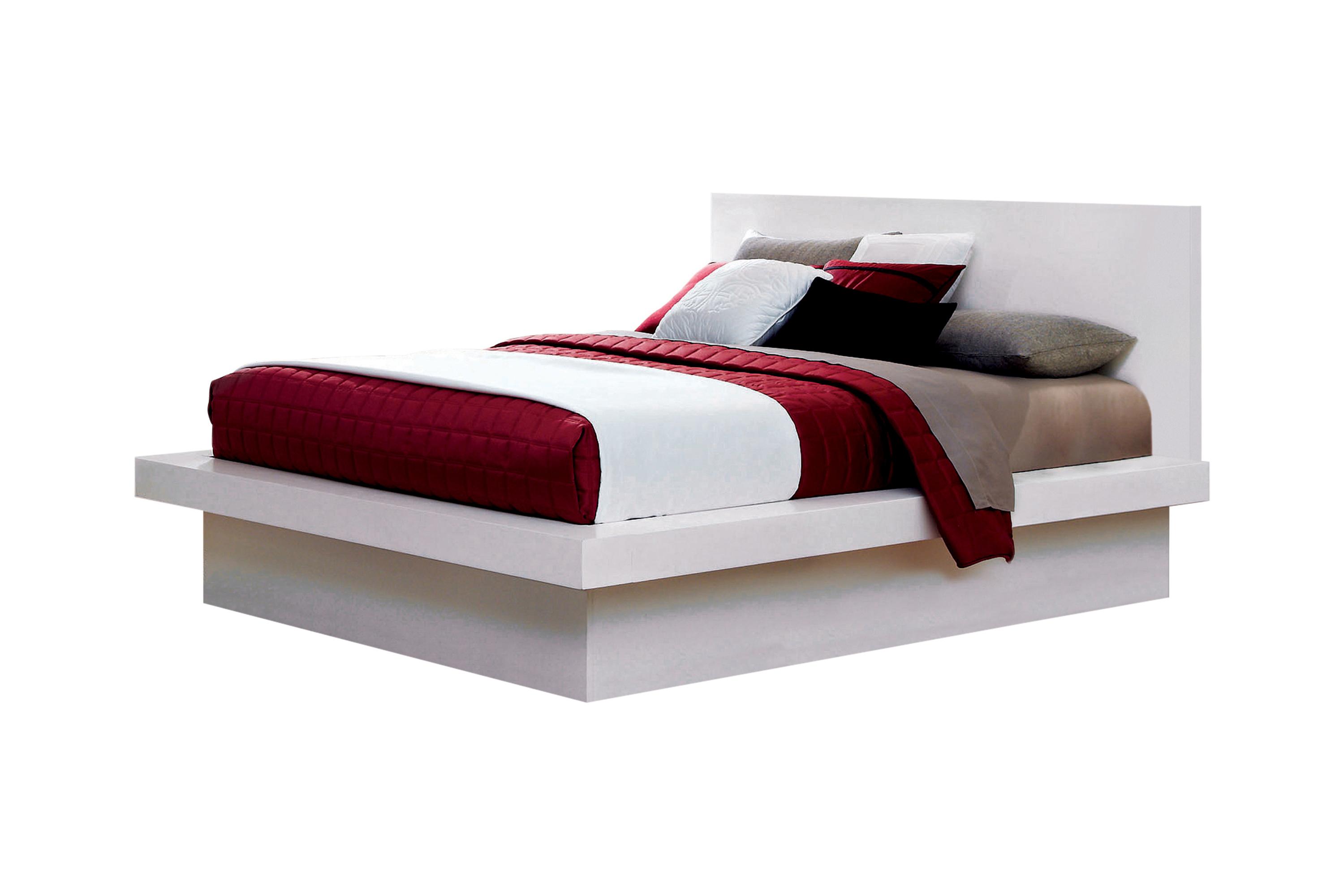 

    
Contemporary White Wood CAL Platform Bed Coaster 202990KW Jessica
