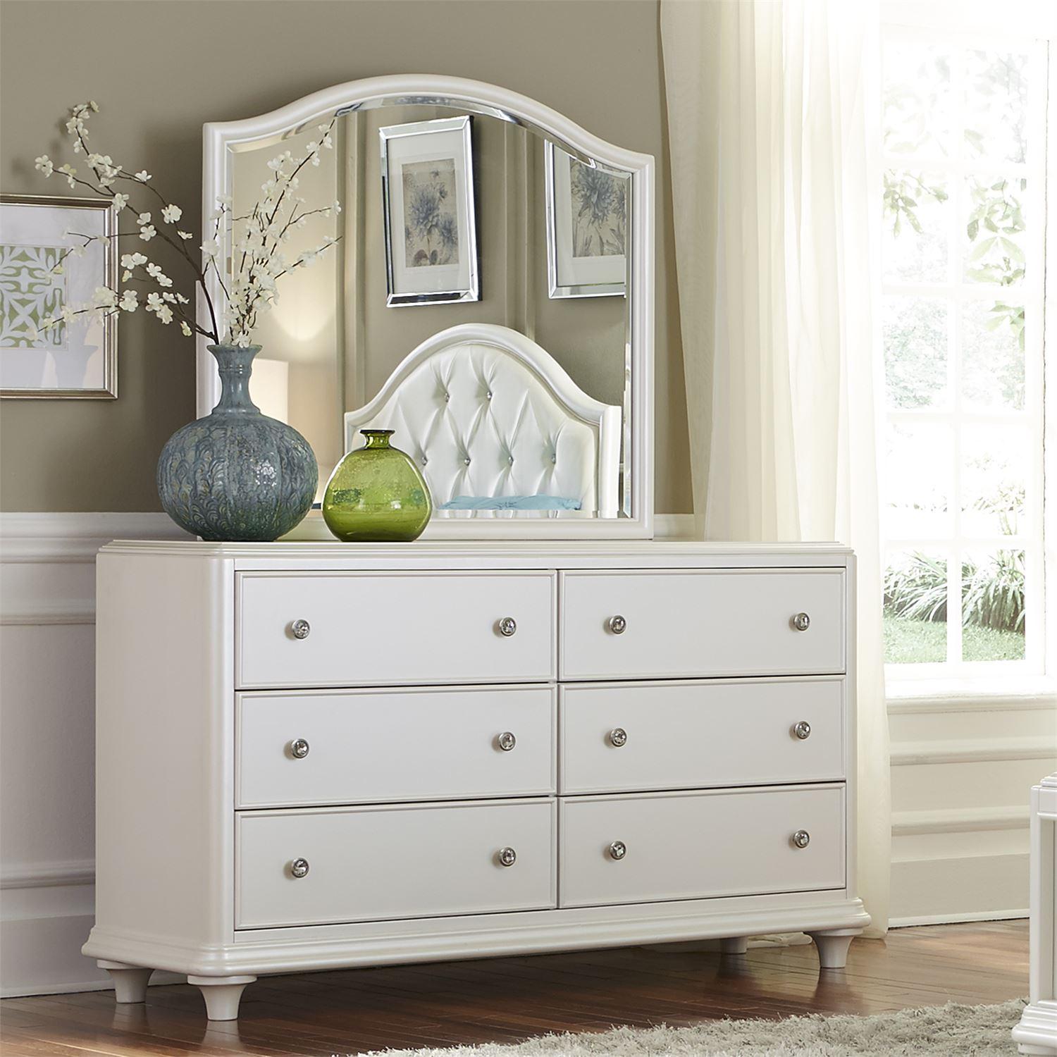 

    
Iridescent White Finish Combo Dresser & Mirror Stardust (710-YBR) Liberty Furniture

