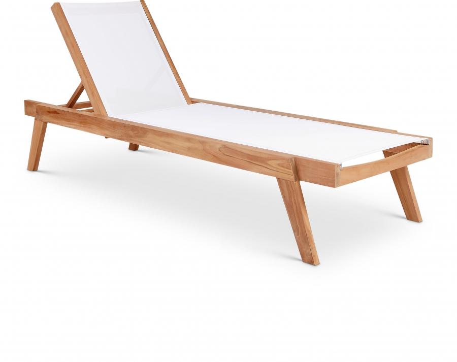Meridian Furniture Tulum Chaise Lounge 354White-CL Outdoor Chaise Lounger