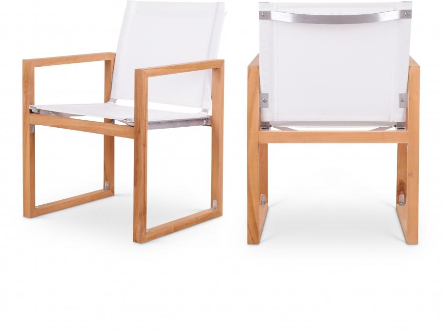 

    
 Order  Contemporary White Wood Fabric Patio Dining Set 7PCS Meridian Furniture Tulum 353-TW-7PCS
